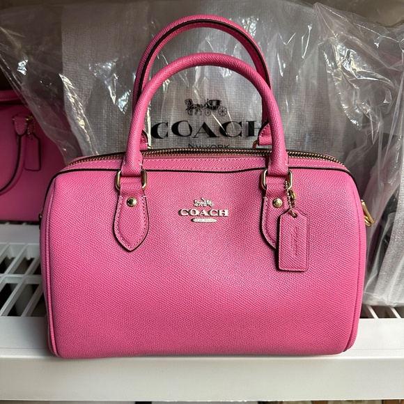 COACH Rowan Satchel Crossgrain Leather - Petunia - Picture 6 of 9